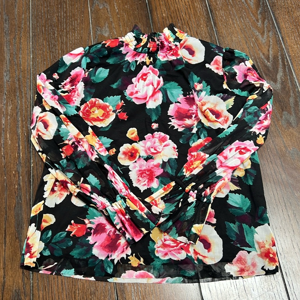 Art Class London Sleeve Floral Mesh Top L 10/12